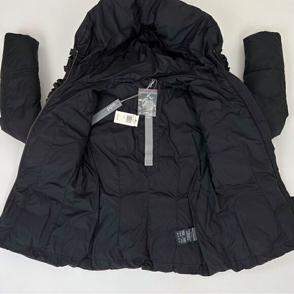 NWT ADD Italian Designer Puffer Hooded Jacket Black Size 6/M - Picture 6 of 9